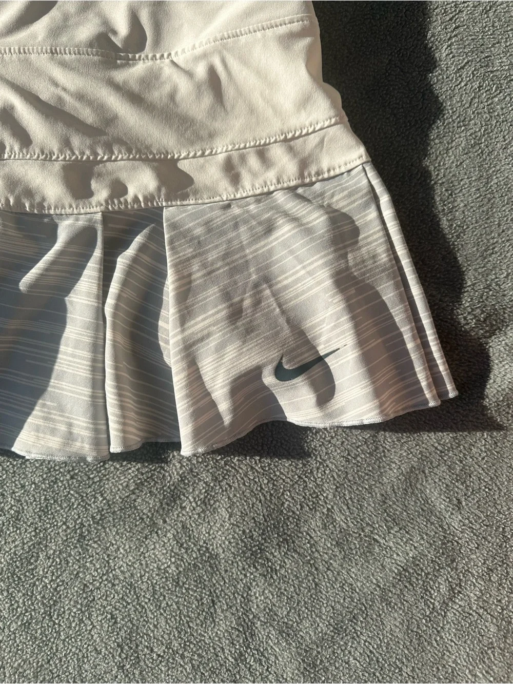 Nike White Pleated Athletic Mini Skirt